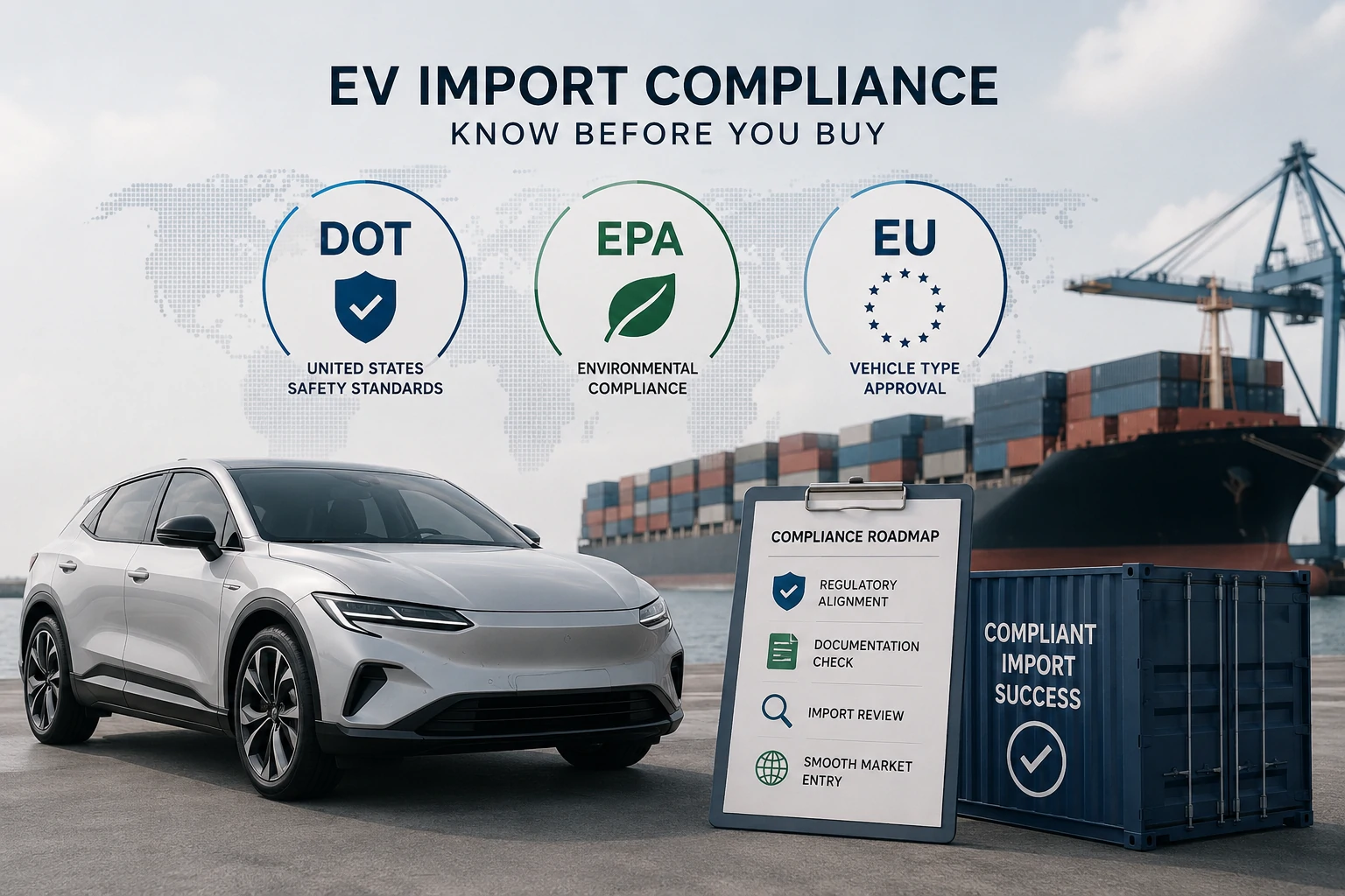 DOT, EPA, and EU Standards: What EV Importers Must Know Before Buying